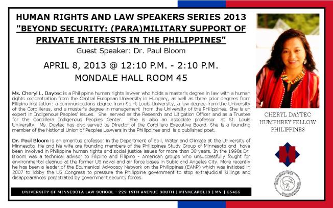 Apr. 8: Beyond Security: (Para)military support of private interests in the Philippines